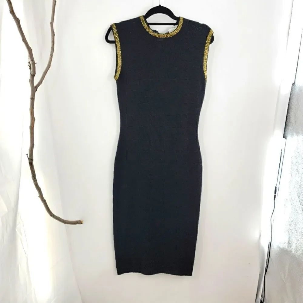 Vintage Nancy Johnson black knit sheath dress